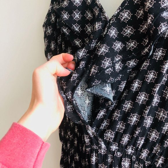 Anama Faux Wrap Sleeveless Jumpsuit Black/White XL - Picture 5 of 8